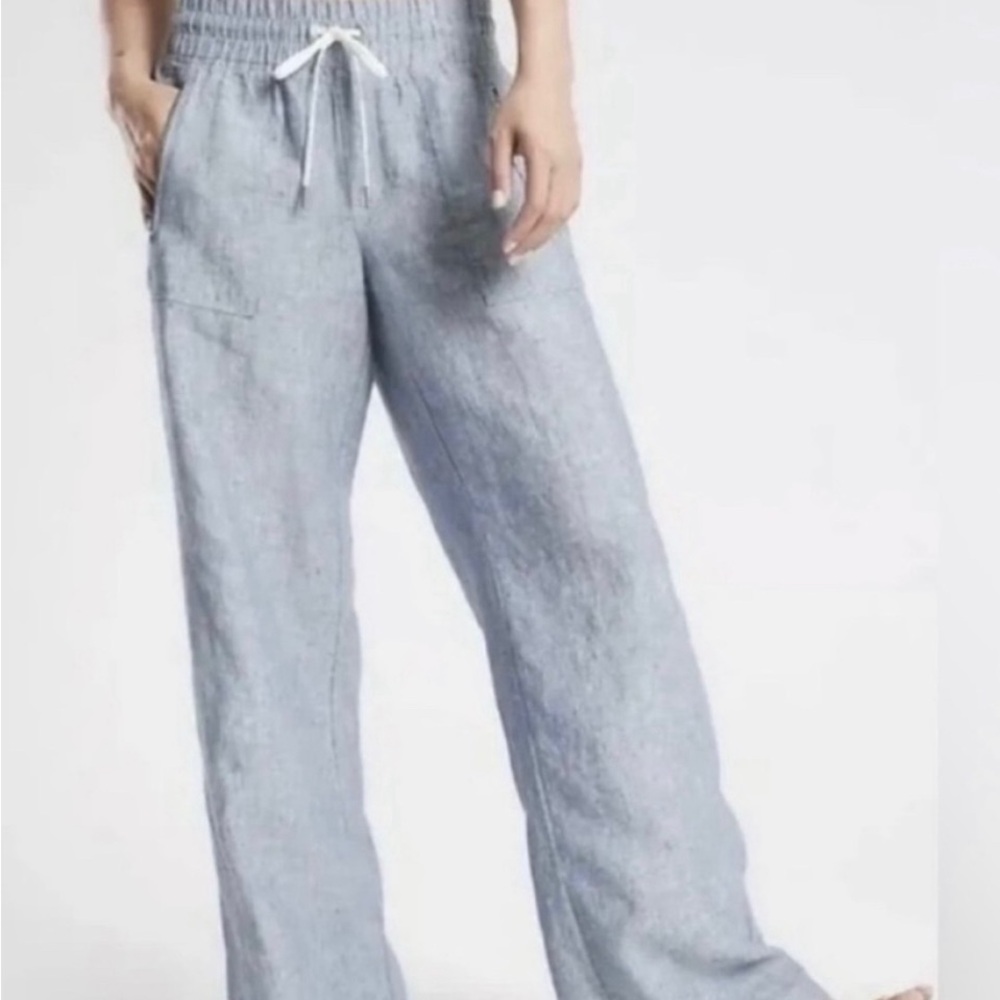 Athleta Cabo Wide Leg Linen Pants
